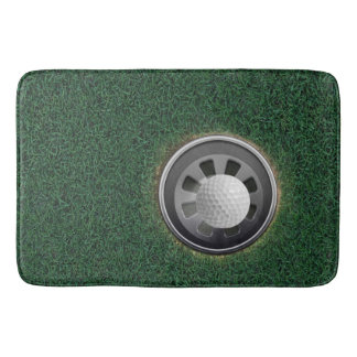 Golf Ball in Cup in the Grass Bath Mat