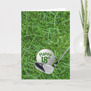 Golf Ball In Grass 18th Birthday Card