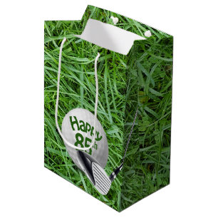 Golf Ball In Grass 85th Birthday  Medium Gift Bag