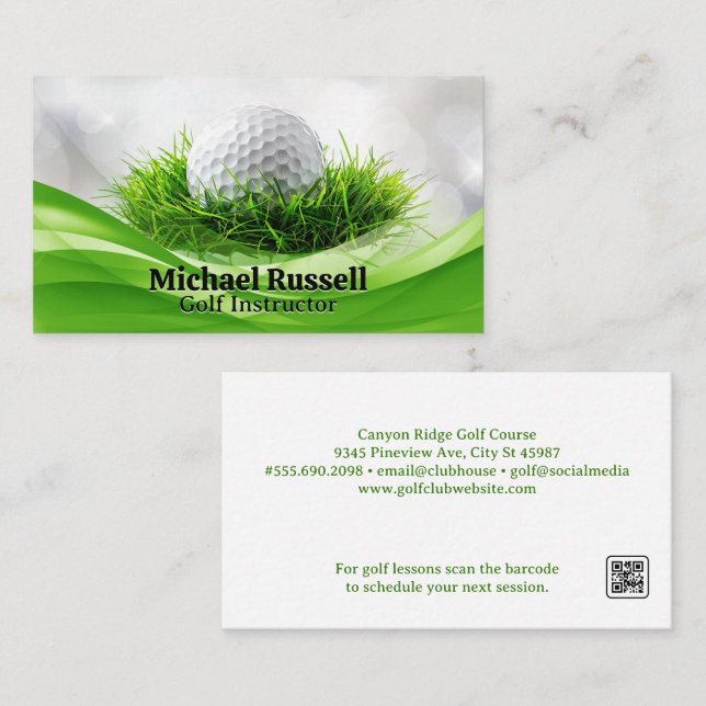 Golf Ball in Grass Business Card (Front/Back)