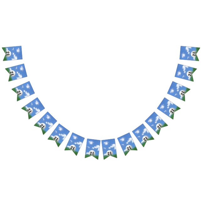 golf ball in grass for 21st birthday bunting flags (All)