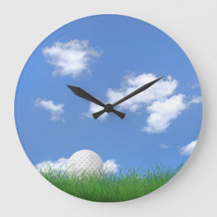 Golf ball in grass large clock