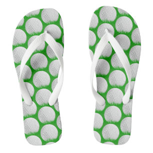 Golf Ball in Grass Pattern Thongs