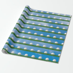 golf ball in grass with sky wrapping paper