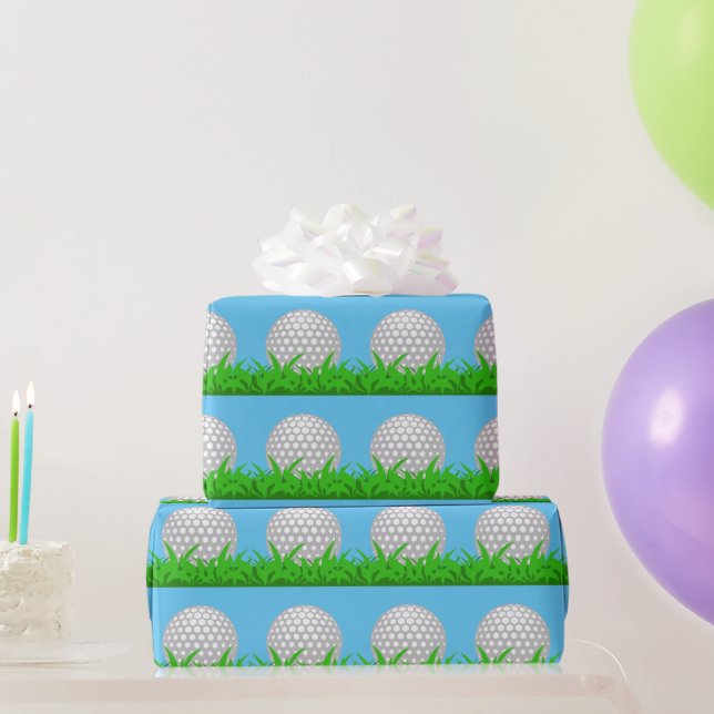 Golf Ball in Grass Wrapping Paper (Party Gifts)