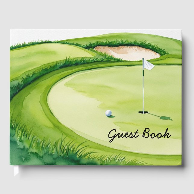 Golf ball is on putting green  guest book (Front)