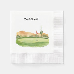 Golf ball is on putting green with your name  napk napkin