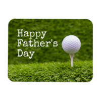 Golf ball is on tee on green Happy Father's day C