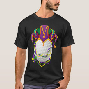 Golf Ball Jester Hat Mardi Gras Parade Beads Mardi T-Shirt