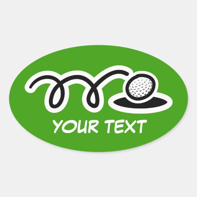 Golf ball large stickers with customisable text (Front)