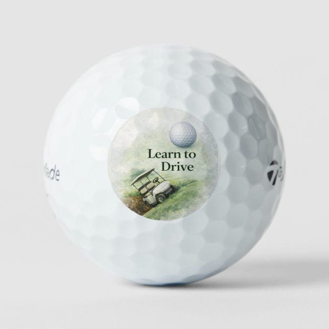 Golf Ball | Learn to Drive Funny Golf Cart Design (Front)