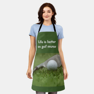 Golf ball life is better on golf course with club apron
