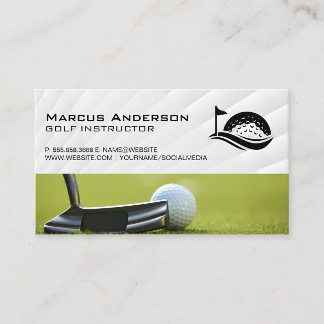 Golf Ball Logo | Club House | Putter Business Card (Front)