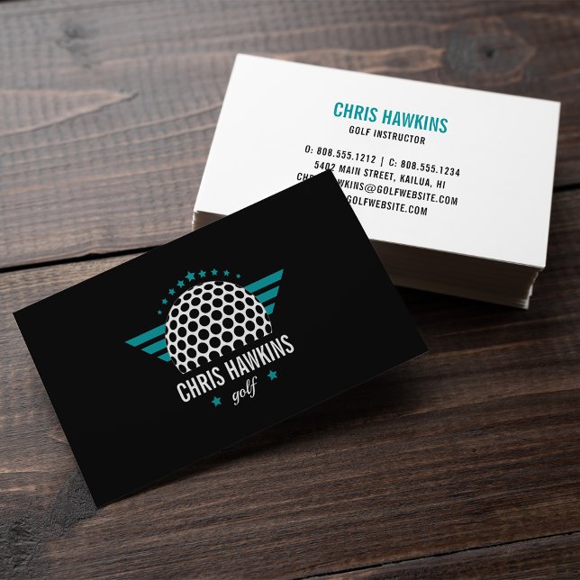 Golf Ball Logo | Golf Pro or Instructor Business Card (Creator Uploaded)