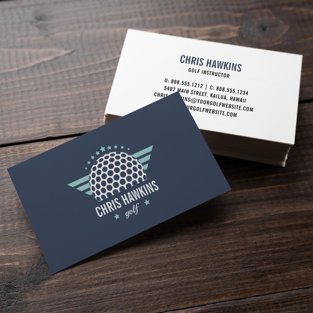 Golf Ball Logo | Golf Pro or Instructor Business Card (Creator Uploaded)