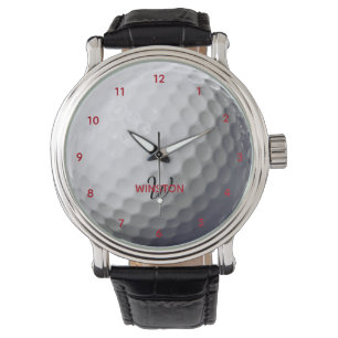 Golf Ball Look Personalised Monogram Watch