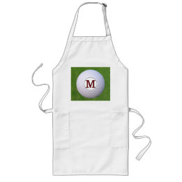 Golf ball Monogram Golfer Greens BBQ Turf Long Apron