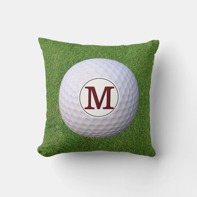 Golf ball Monogram Golfer Greens Turf Cushion (Front)