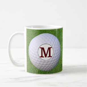 Golf ball Monogram Golfer Greens Turf Grass Coffee Mug
