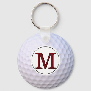 Golf Ball Monogram Golfer On The Greens Key Ring
