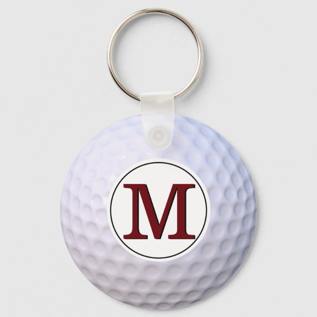 Golf Ball Monogram Golfer On The Greens Key Ring (Front)