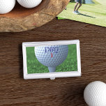 Golf Ball Monogram Golfer's Business Card Case<br><div class="desc">Just add your initials and golf ball number to the lone golf ball perched on a golf tee on this metal business card case. Great for golfers,  golf coaches and dads that love golf business</div>