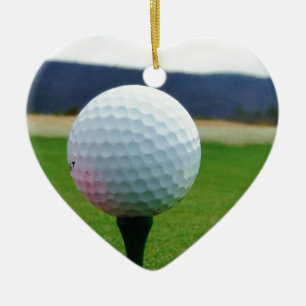 Golf Ball on a mountain golf course Ceramic Ornament