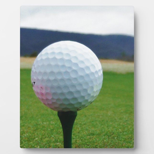 Golf Ball on a mountain golf course Plaque (Front)