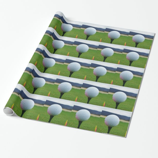White Golf Ball Wrapping Paper Zazzle