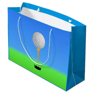 Golf Ball on a Tee Large Gift Bag