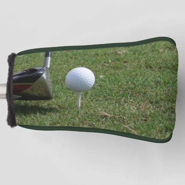 Golf ball on a tee Putter Golf Head Cover (Front)