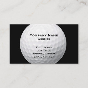 Golf Ball on Black Business Card