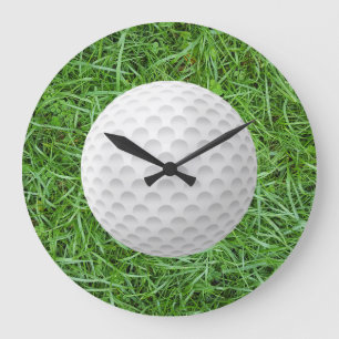 Golf Ball on Grass Large Clock