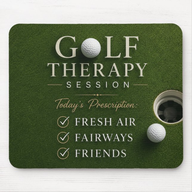 Golf ball  on green course mouse pad (Front)