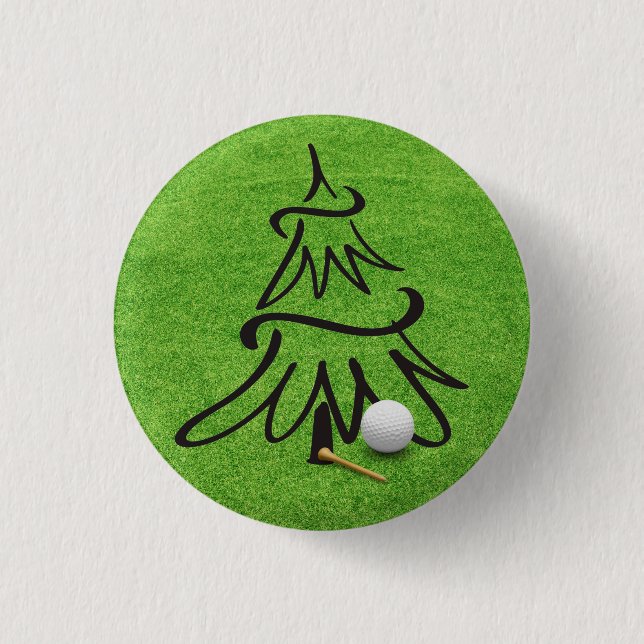 Golf ball on green for Christmas Party 3 Cm Round Badge (Front)
