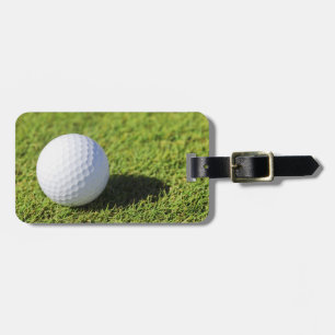 Golf Ball On Green Grass Course - Customised Luggage Tag