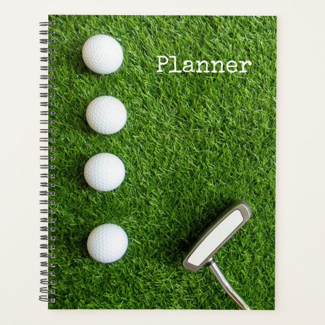Golf ball on Green Grass for Golfer  Planner (Front)