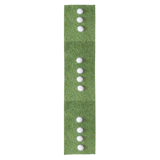 Golf Ball on Green Grass  Short Table Runner (Front)