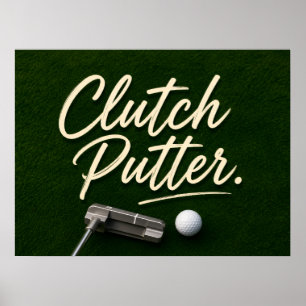 Golf ball on putting green for golfer retirement  poster