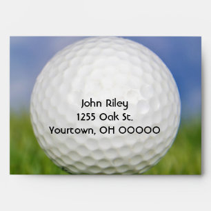 Golf Ball on red tee Envelopes