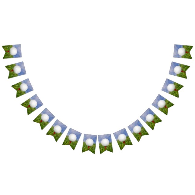 golf ball on red tee in grass bunting  (All)