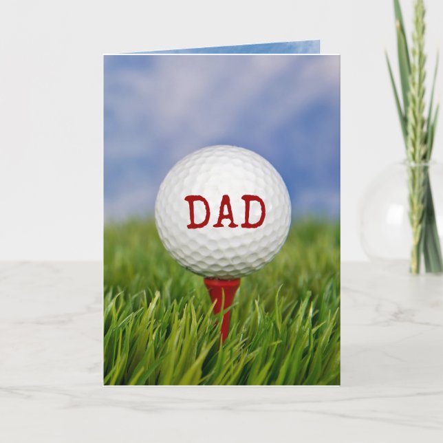 golf ball on tee for Father's Day Card (Front)