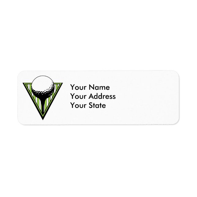 golf ball on tee graphic return address label (Front)