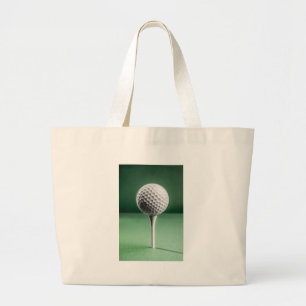 Golf Ball on Tee Large Tote Bag