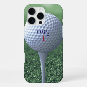 Golf Ball on Tee Monogram Modern Golfer Phone Case