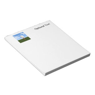 Golf Ball on Tee, Sky & Grass Notepad