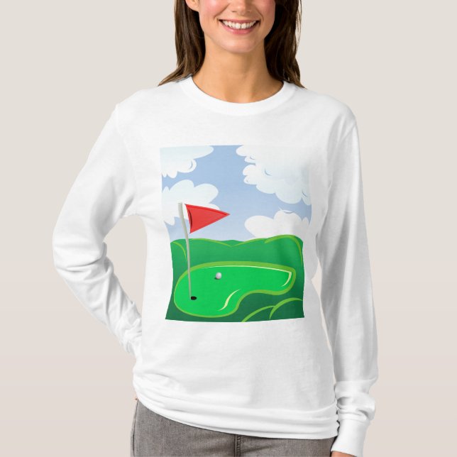 Golf Ball on Tee with Driver Club (Front)