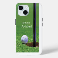 Golf ball on the edge of cup Close-up Personalise
