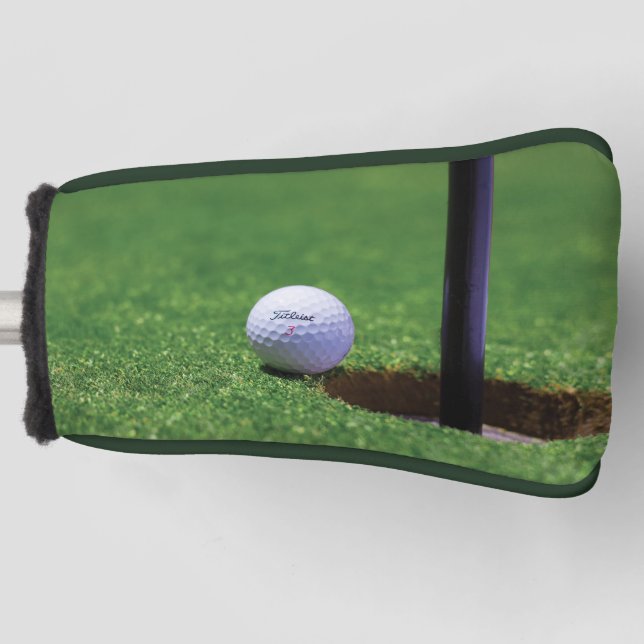 Golf ball on the Ground Putter Golf Head Cover (Front)