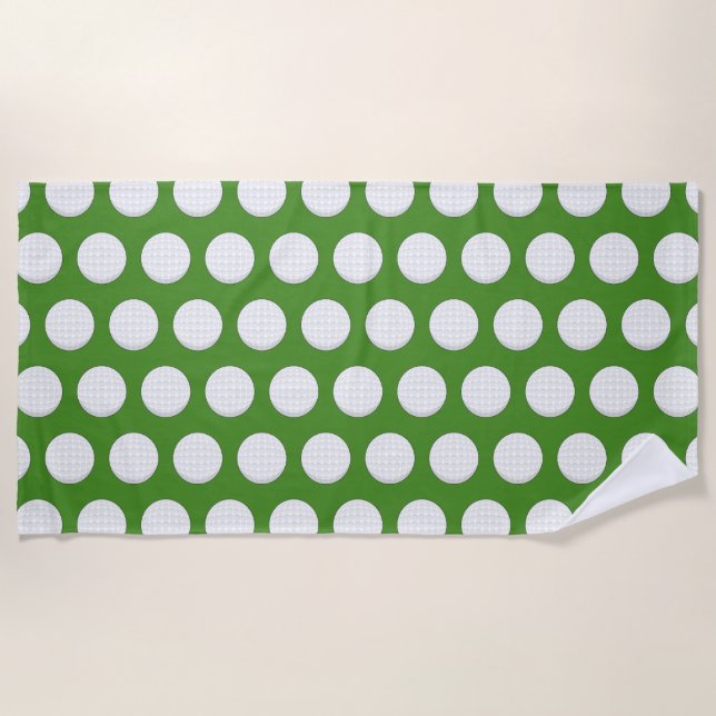 Golf Ball Pattern Beach Towel (Front)